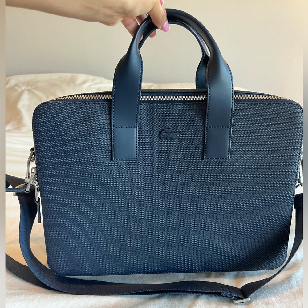 Blue lacoste laptop bag
